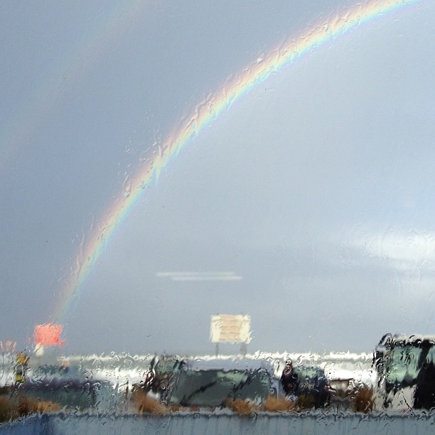 Rainbow through a window