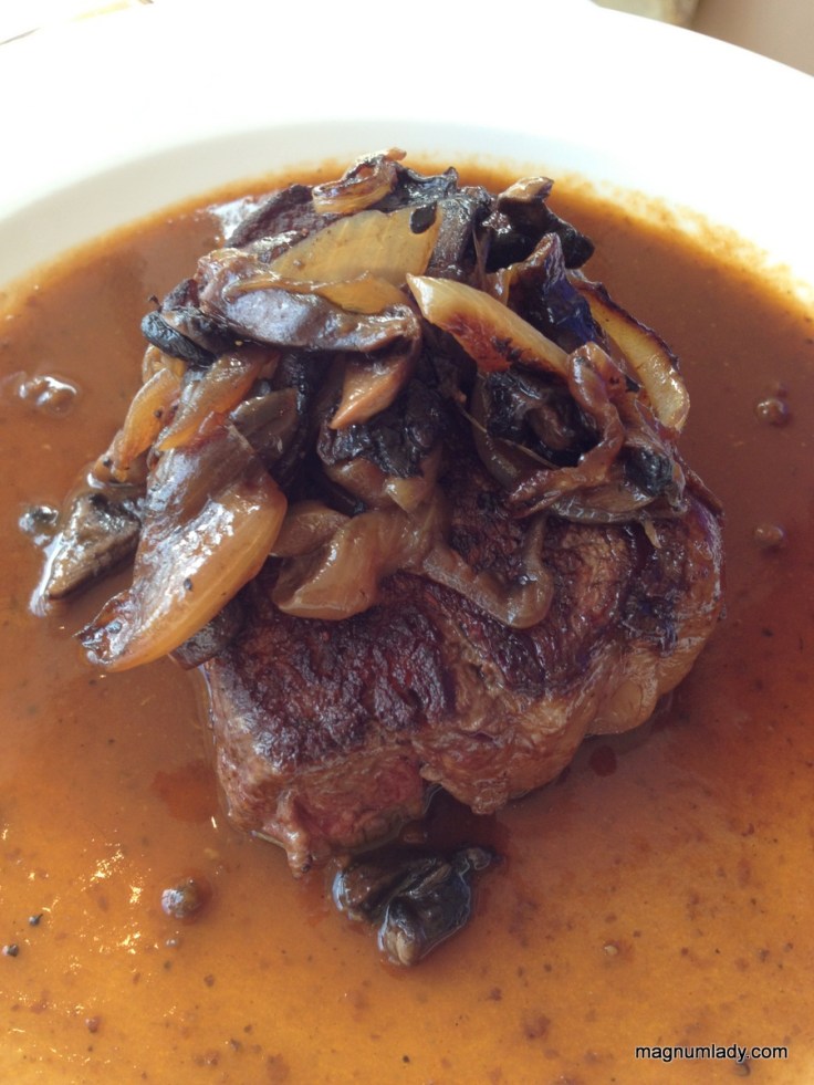 Grilled Hereford Sirloin Steak, Sautéed Onions & Mushrooms