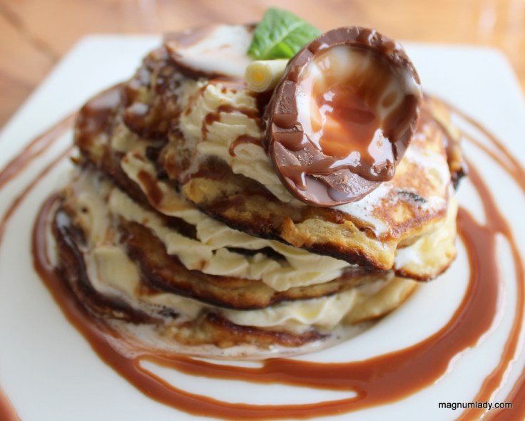 Pancakes with creme egg