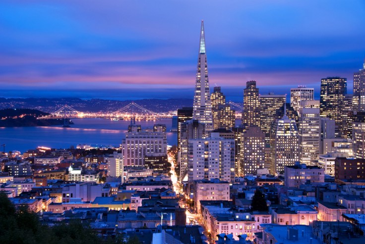 San Francisco cityscape, shot at a cloudy dusk. Photo credit San Francisco Travel Association/Can Balcioglu