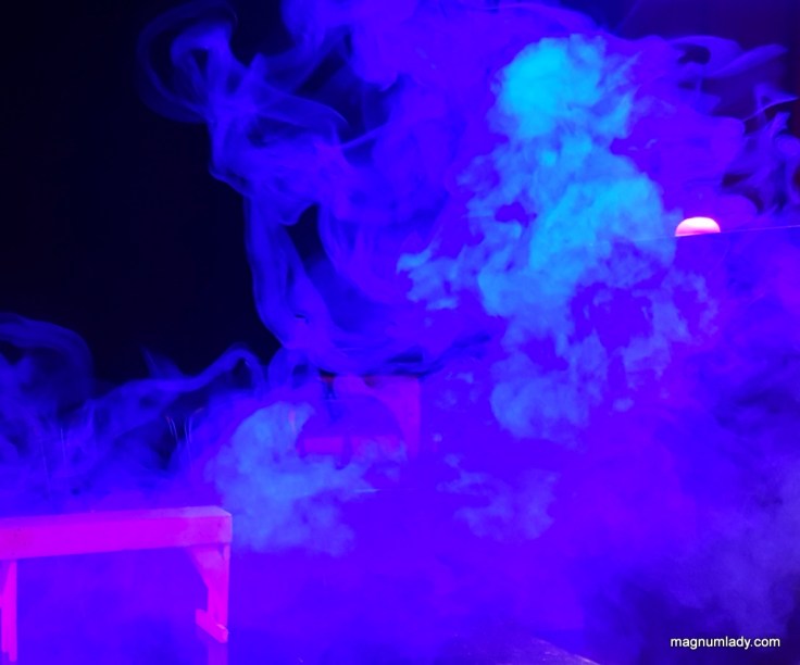 A person in the smoke