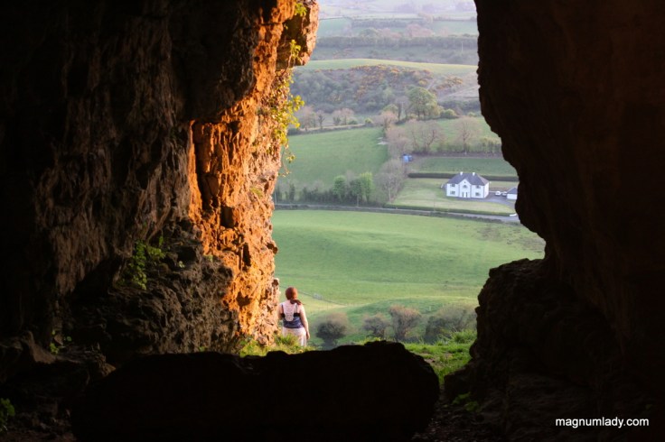 A walker at the caves