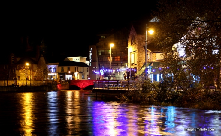 The Garavogue River, Sligo at night
